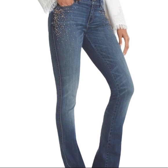 White House Black Market Denim - White House Black Market Blue Embellished Jeans